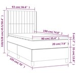 vidaXL Sommier à lattes de lit et matelas Gris clair 90x190 cm Tissu