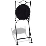 vidaXL Chaises pliables de bistro 2 Pièces Céramique Noir et blanc