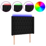 vidaXL Tête de lit à LED Noir 103x16x118/128 cm Tissu