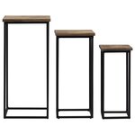 vidaXL Ensemble de tables pour plante 3 Pièces Teck recyclé