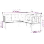vidaXL Canapé de jardin avec coussins forme de L noir acier textilène