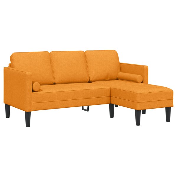 Sofa L-Shaped 3 places jaune foncé 160 cm en tissu
