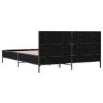 vidaXL Cadre de lit noir 150x200 cm bois d'ingénierie et métal