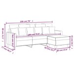 vidaXL Canapé à 3 places avec repose-pieds Gris foncé 180 cm Tissu