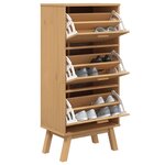 vidaXL Armoire à chaussures OLDEN marron 55x35x120 cm bois pin massif