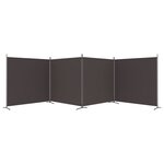vidaXL Cloison de séparation 4 panneaux Marron 698x180 cm Tissu