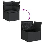 vidaXL Salon de jardin 9 Pièces avec coussins noir résine tressée