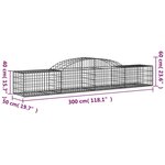 vidaXL Paniers à gabions arqués 8 Pièces 300x50x40/60 cm fer galvanisé