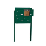 Bloc collectif Leabox  2x2  grade 3  simple face  extérieur  fixation sur pieds à sceller  vert mousse ral 6005 finition brillante