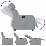 vidaXL Fauteuil inclinable électrique Gris clair Tissu