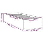 vidaXL Cadre de lit sonoma gris 75x190 cm bois d'ingénierie