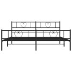 vidaXL Cadre de lit métal sans matelas avec pied de lit noir 193x203cm