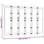 vidaXL Cloison de séparation pliante 6 panneaux 240 cm Bambou et toile