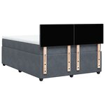vidaXL Sommier à lattes de lit et matelas Gris foncé 160x200cm Velours