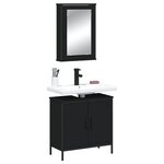 vidaXL Ensemble de meubles salle de bain 2 Pièces noir bois d'ingénierie