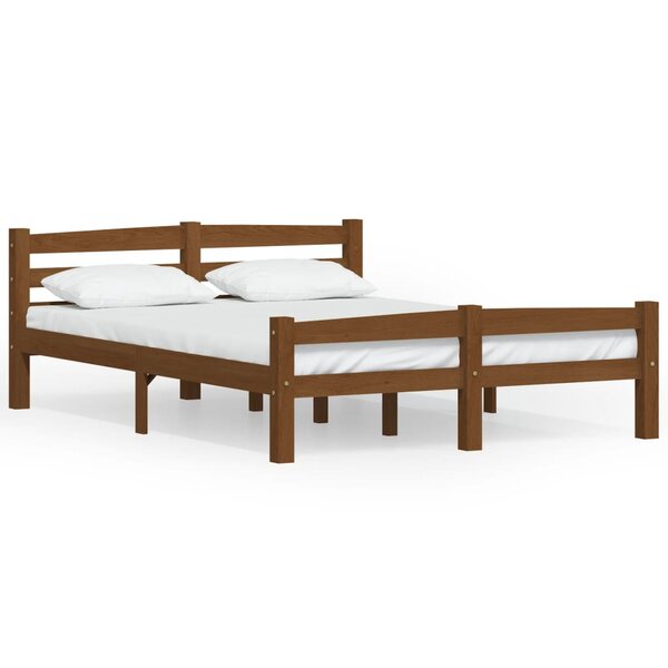 vidaXL Cadre de lit sans matelas marron miel pin massif 140x200 cm