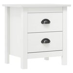 vidaXL Tables de chevet Hill 2 Pièces Blanc 46x35x49 5 cm Bois pin solide