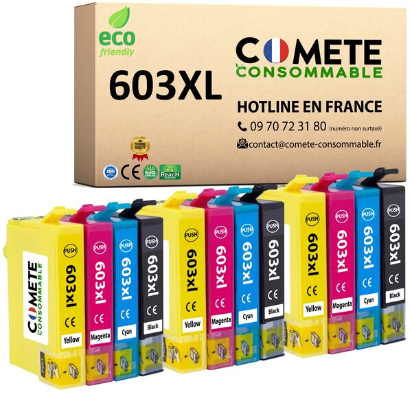 12 Cartouches 603 XL Epson Compatibles Comete, Entreprise Française