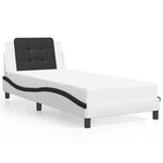 vidaXL Cadre de lit avec LED sans matelas blanc et noir 90x190 cm