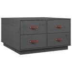 vidaXL Table basse Gris 80x80x45 cm Bois massif de pin