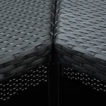 vidaXL Meuble de bar de jardin 4 Pièces avec coussins Résine tressée Noir