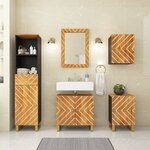 vidaXL Ensemble d'armoires de bain 5 Pièces marron noir bois de manguier