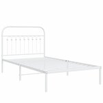 vidaXL Cadre de lit métal avec tête de lit blanc 100x190 cm