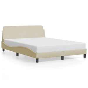 vidaXL Cadre de lit sans matelas crème 140x200 cm tissu