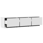 vidaXL Meuble TV avec LED blanc 165x34x40 cm bois d'ingénierie