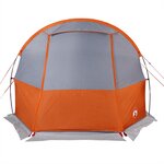 vidaXL Tente de camping tunnel 4 personnes gris et orange imperméable