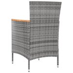 vidaXL Ensemble à manger d'extérieur 5Pièces coussins résine tressée gris