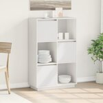 vidaXL Buffet haut Blanc 74x35x117 cm Bois massif de pin