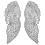 Sculpture Petites Ailes vidaXL Argent 17x5x59 cm en Aluminium