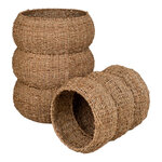 2 paniers ronds en jonc de mer