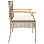 vidaXL Banc de jardin avec coussin beige résine tressée et acacia