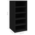 vidaXL Armoire à chaussures Noir 31 5x35x70 cm Aggloméré