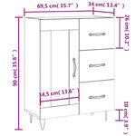 vidaXL Buffet blanc 69 5x34x90 cm bois d'ingénierie