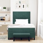 vidaXL Lit à ressort avec matelas et banc vert foncé 120x190 cm en velours