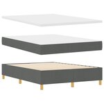 vidaXL Lit à ressorts avec matelas gris foncé 140x190 cm tissu