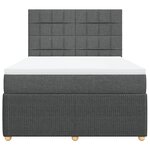 vidaXL Sommier à lattes de lit avec matelas Gris foncé 140x200cm Tissu