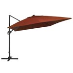 vidaXL Parasol déporté avec lumières LED Terre cuite 400x300 cm