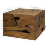 vidaXL Table basse 50x50x35 cm Teck véritable Marron