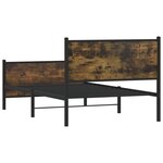 vidaXL Cadre de lit en métal sans matelas chêne fumé 100x200 cm