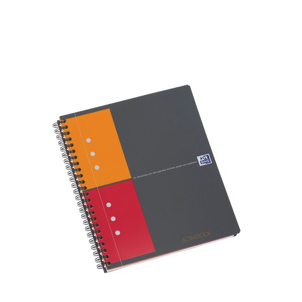 Cahier spirales oxford activebook a5+ 17 x 22 cm - perforé 4 trous- petits carreaux - 160 pages