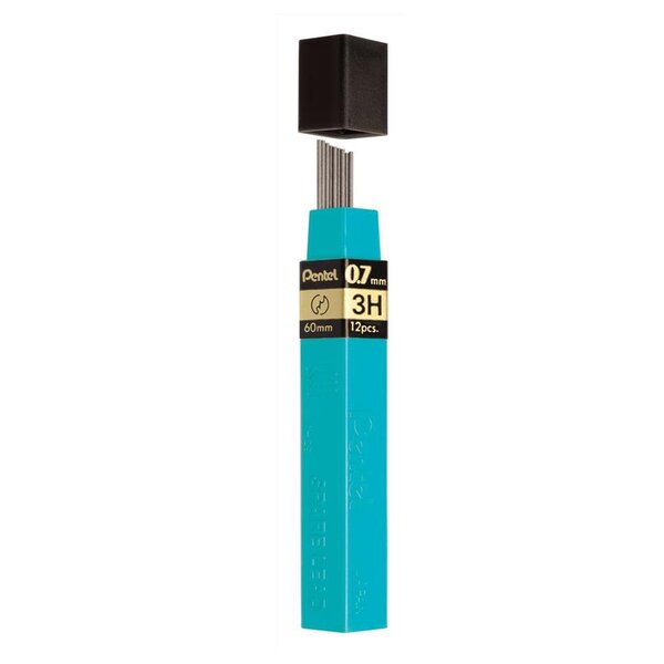 Etui de 12 mines hi polymer super 0 7mm - 3h pentel