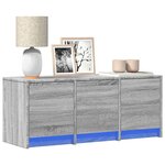 vidaXL Meuble TV avec LED sonoma gris 97x34x40 cm bois d'ingénierie