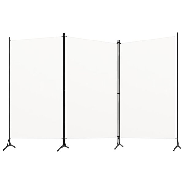 vidaXL Cloison de séparation 3 panneaux Blanc 260x180 cm Tissu