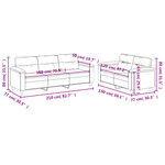vidaXL Ensemble de canapés 2 Pièces avec coussins noir tissu microfibre