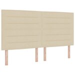Lit avec sommier à ressorts et matelas vidaXL avec éclairage LED Crème 180x200 cm Tissu