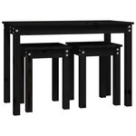 vidaXL Tables gigognes 3 Pièces Noir Bois de pin massif